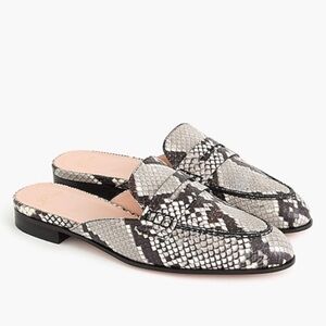 J Crew Academy Snake Print Penny Loafers 7